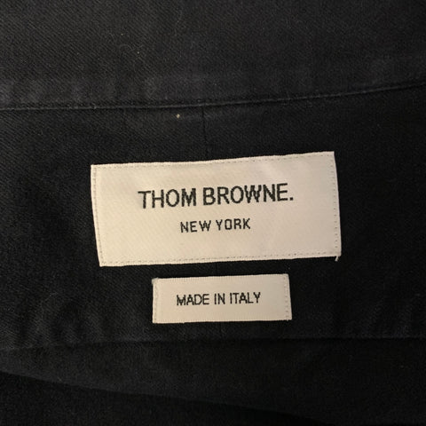 THOM BROWNE Size S Navy Grey Cotton Arm Stripe Long Sleeve Shirt