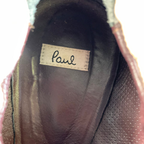 PAUL SMITH Size 10 Beige Cream 5143/LAN Faded Leather Oxford Lace Up Shoes