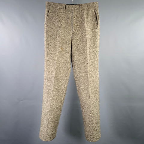 BURBERRY LONDON Size 30 Brown Beige Tweed Wool Flat Front Casual Pants
