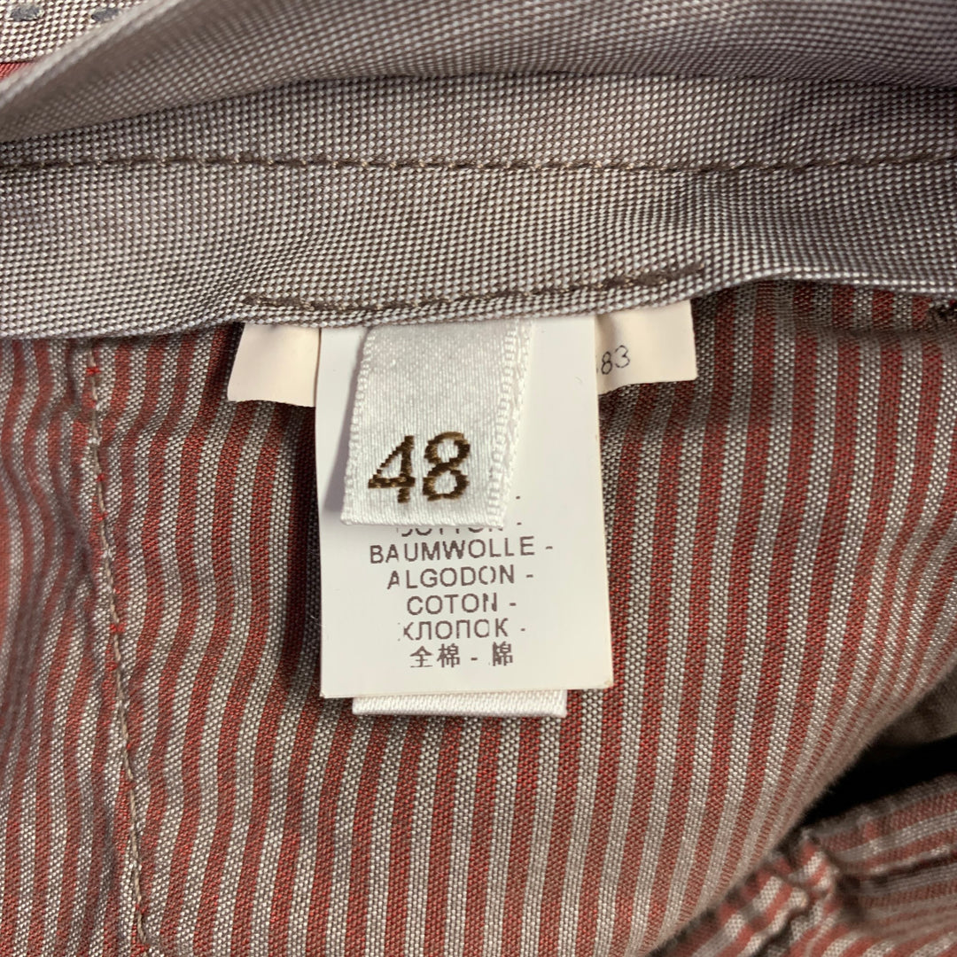 BRUNELLO CUCINELLI Size 32 Brown Cotton Flat Front Casual Pants