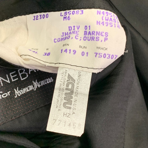 JHANE BARNES Size 44 Long Black Pleated Shawl Lapel Tuxedo
