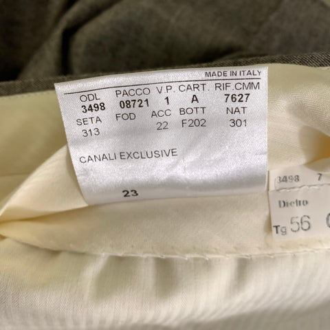 CANALI Size 38 Grey Heather Wool silk Flat Front Dress Pants