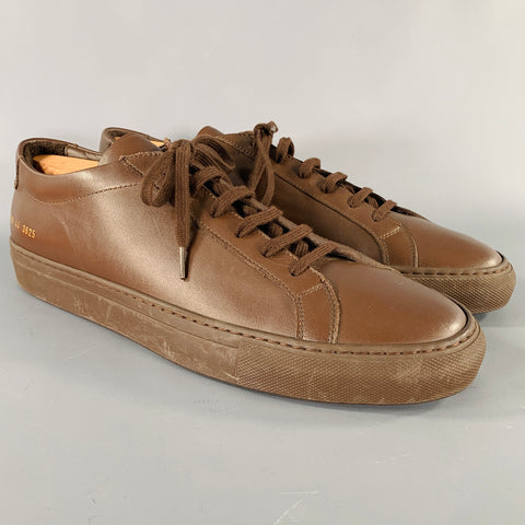 COMMON PROJECTS Size 11 Brown Leather Low Top Sneakers