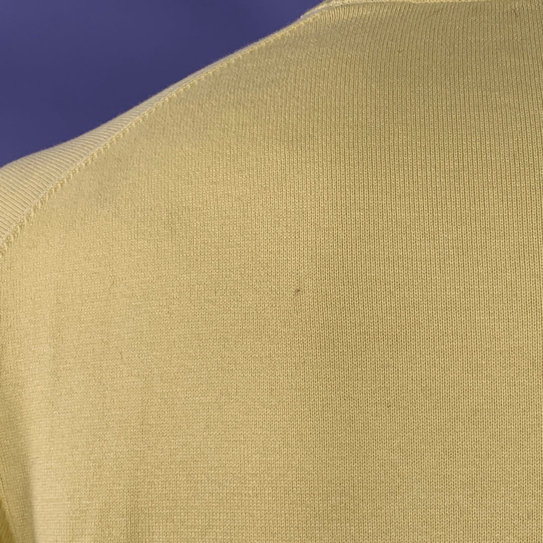 MR TURK Size XL Yellow Green Navy Ombre Cotton V-Neck Pullover