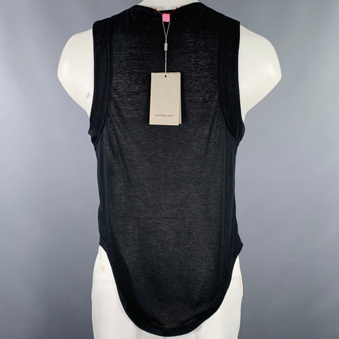 ECKHAUS LATTA Size L Cassius Nightfall Black Polyester Blend Buttoned Tank Top