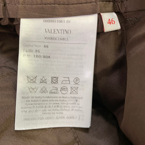VALENTINO Size 10 Brown Silk Elastic Waistband Shorts