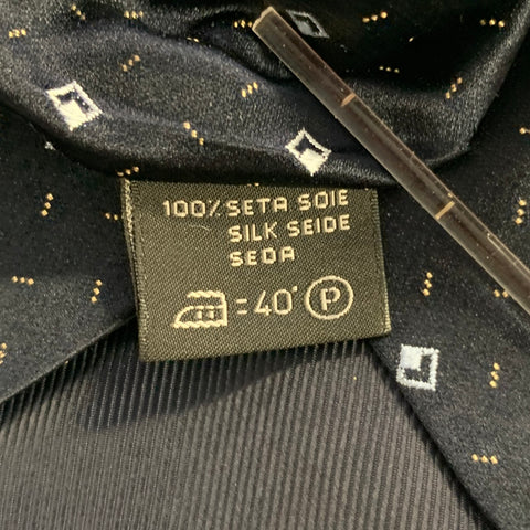 Cravate en soie Ermenegildo Zegna taille unique noire bleu clair