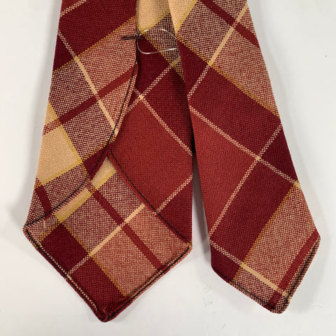 RRL by RALPH LAUREN Burgundy Tan Plaid Wool Tie