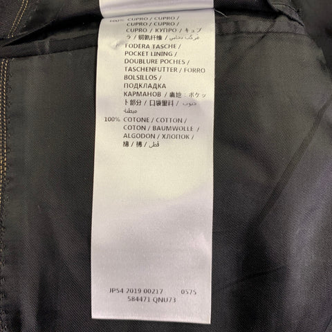 ALEXANDER MCQUEEN Size 42 Black Red Stripe Roses Wool Cotton Sport Coat