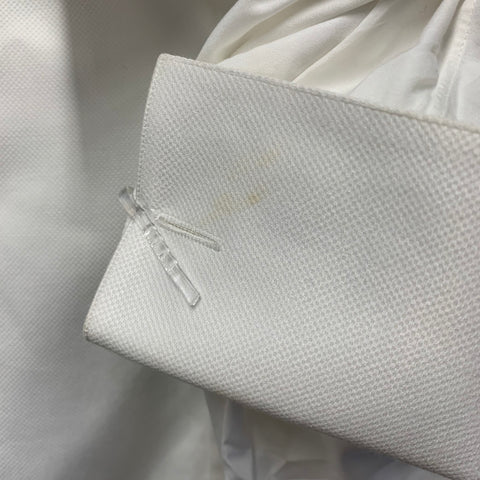 Chemise de smoking LORENZINI en coton texturé blanc, taille L, manches longues