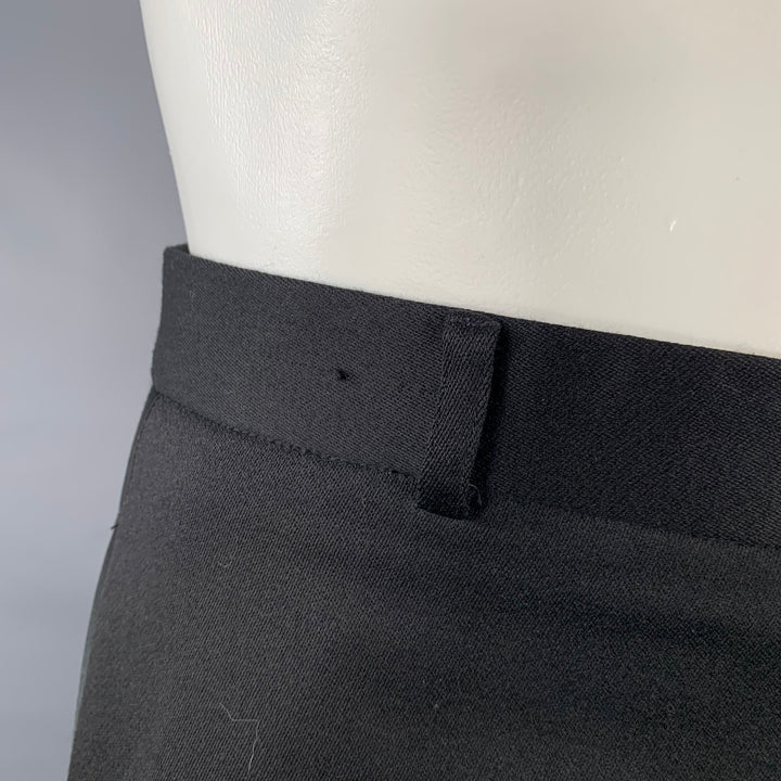 SHANGHAI TANG Size 40 Black Wool Mandarin Collar Suit