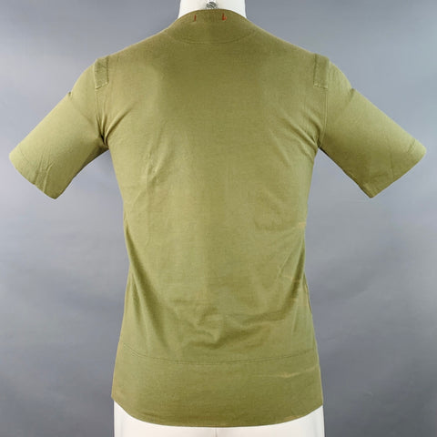 JOHN BARTLETT Size 38 Green Olive Cotton Crew Neck T-shirt
