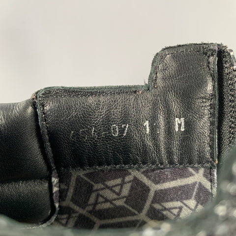 AQUATALIA Size 11 Black Leather Croc Embossed Zip Up Boots
