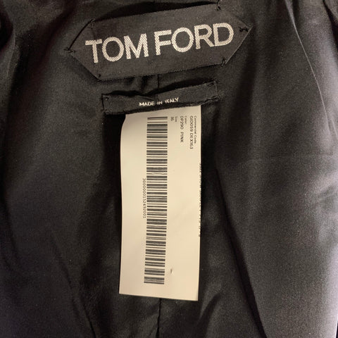 TOM FORD Size XS Pink Denim Metallic Peak Lapel Jacket Indoor Blazer