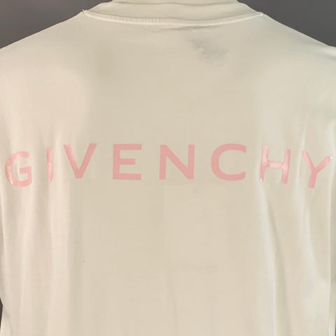 GIVENCHY 2020 Size M Lunar New Year White Pink Rat Print Cotton Crew Neck T-shirt