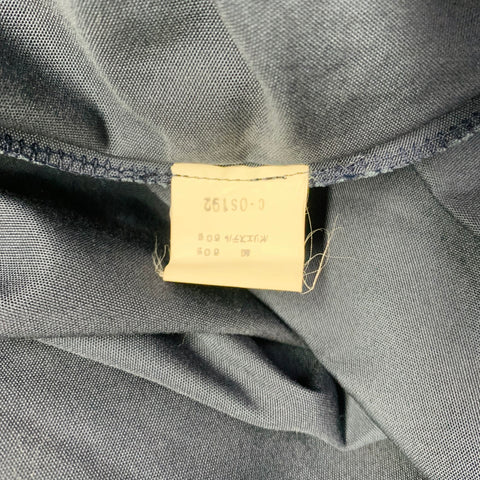 THIERRY MUGLER One Size Navy Light Blue Cotton Blend Snaps Poncho Coat