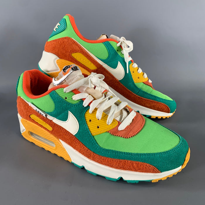 Baskets de course NIKE en suède superposé multicolore orange taille 12