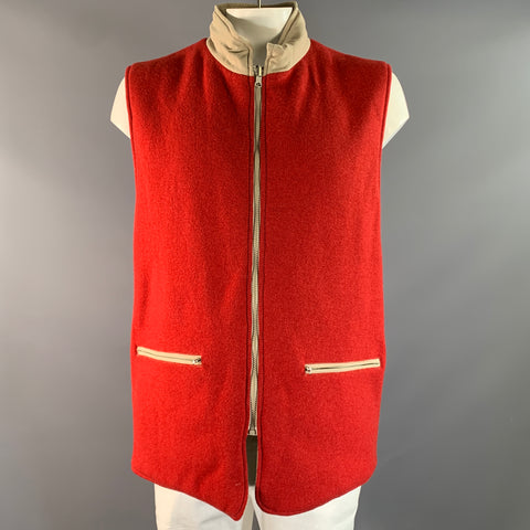 DORIANI Size XXL Tan Red Cashmere Reversible Vest