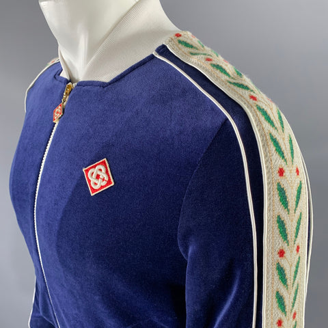 CASABLANCA Size S Navy Cotton Blend Track Jacket
