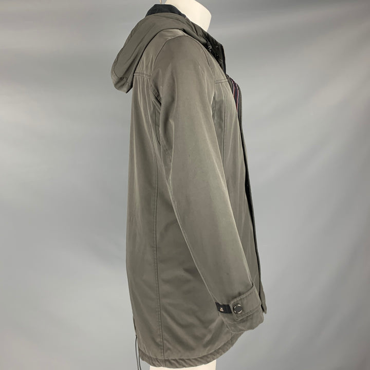 TED BAKER Size M Grey Polyester Blend Softshell Hooded Coat