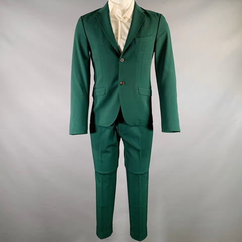 MARNI Size 38 Green Wool Blend Notch Lapel Suit