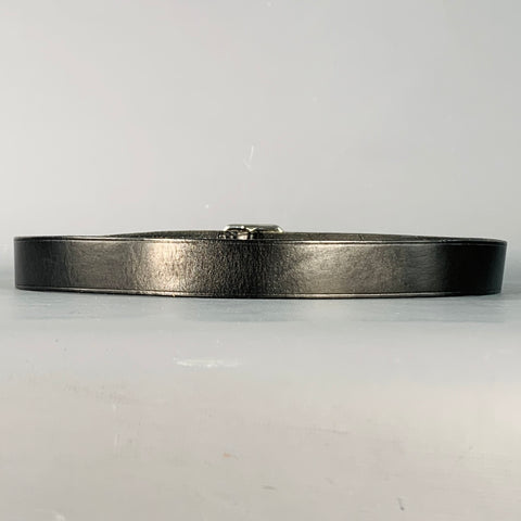 RALPH LAUREN Size 34 Black Silver Leather Belt