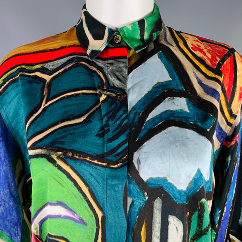 PAUL SMITH Size M Multi Color Viscose Print Button Up Shirt