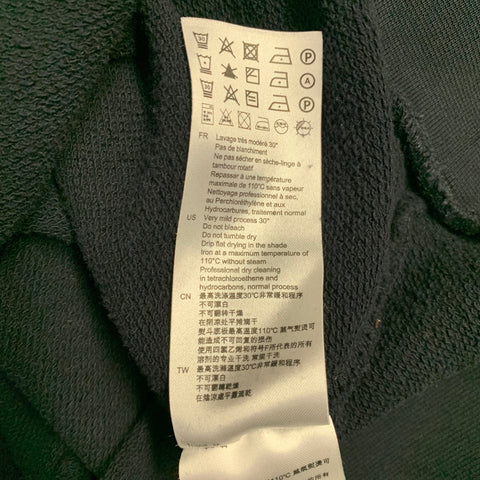 Sandro Taille L Pull en molleton ras du cou en coton avec liseré contrastant noir, blanc et jaune