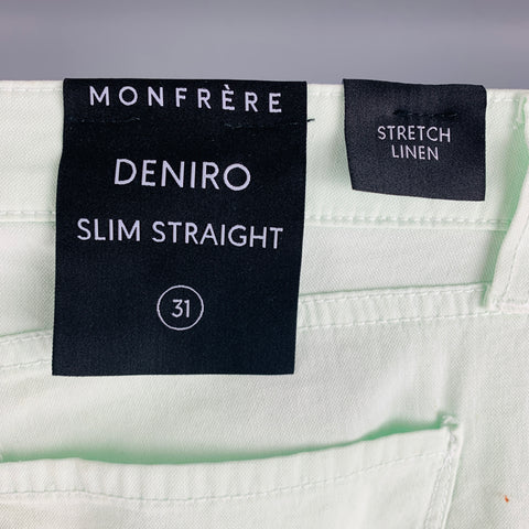 MONFRERE Size 31 Mint Green Cotton Blend Slim Cut Casual Pants