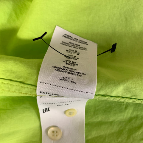 DRIES VAN NOTEN Size M Green Lime Silk Long Sleeve Shirt