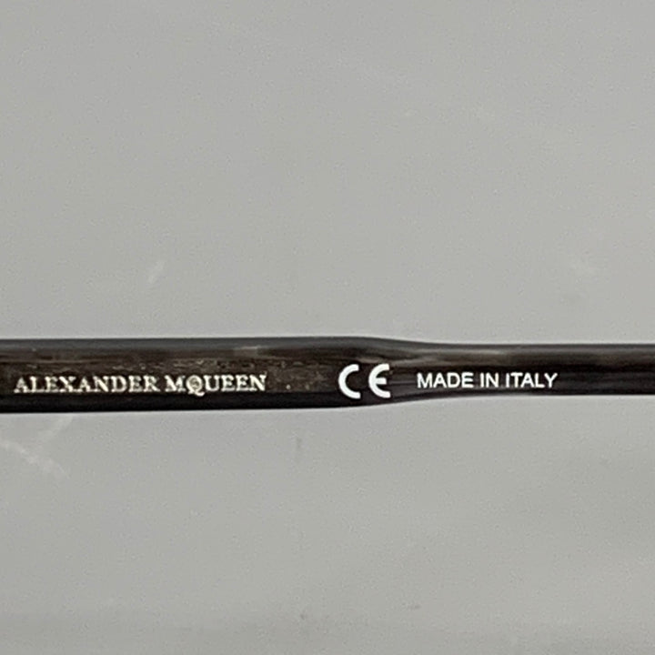 ALEXANDER MCQUEEN Grey Marbled Acetate Sunglasses Eyewear