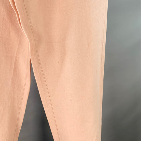 ORLEBAR BROWN Size 32 Griffon Pastel Pink Linen Side Tabs Tapered Casual Pants