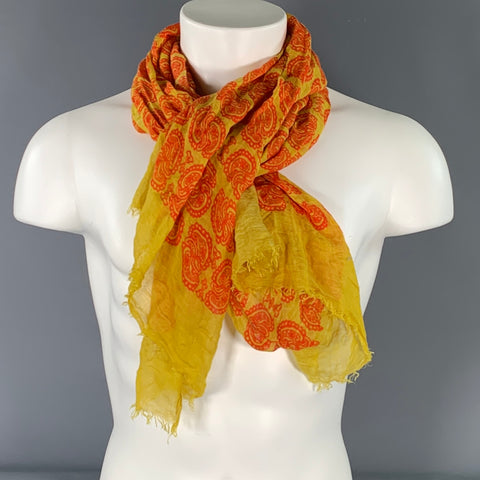 DRAKES LONDON Size One Size Yellow Orange Scarves