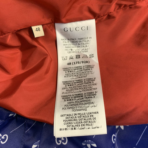 GUCCI X ADIDAS Size 38 Multi-Color Monogram Acetate Anorak Jacket