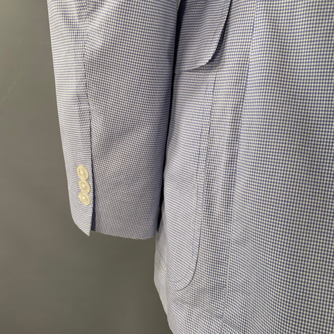 POLO by RALPH LAUREN Size XL Blue White Gingham Cotton Suit