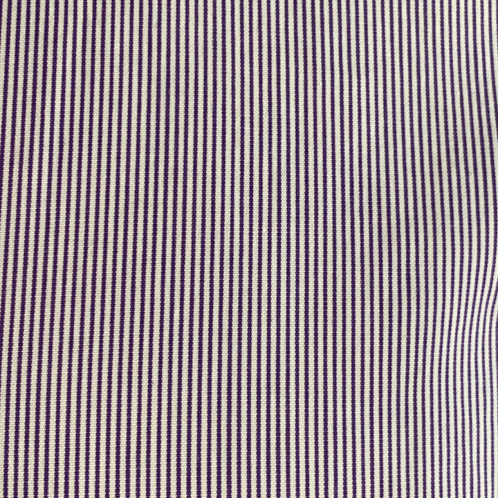 RALPH LAUREN Size M Purple White Stripe Cotton Curved Cutaway Long Sleeve Shirt