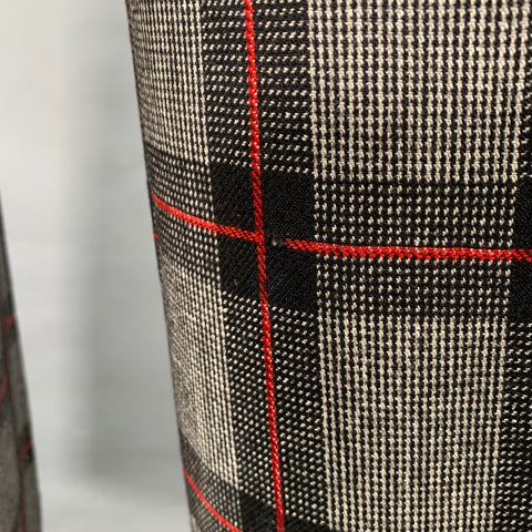 BRIONI Size 40 Grey Black Red Plaid Wool Notch Lapel Suit