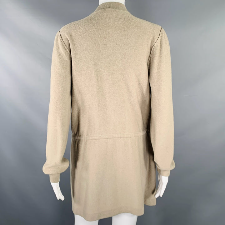 SONIA RYKIEL Size 4 Beige Taupe Belted Knit Cardigan
