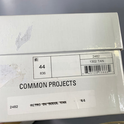 COMMON PROJECTS Size 11 Camel 2482 44 1302 Suede Lace Up Sneakers