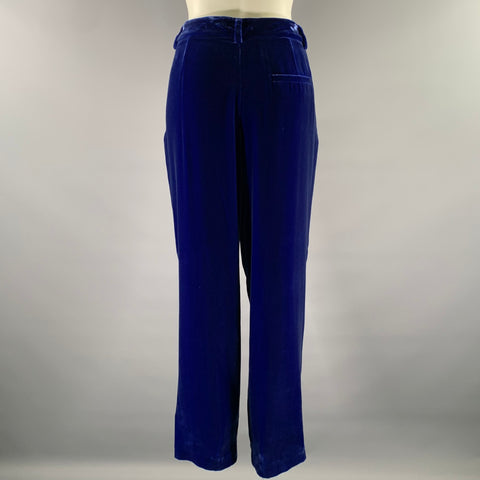 GIORGIO ARMANI Size 6 Blue Velvet Viscose Silk Pants