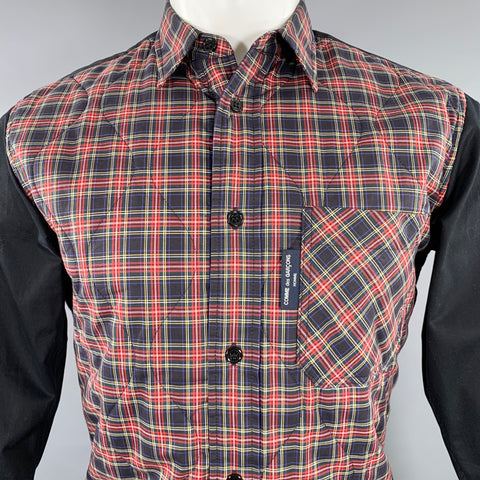 COMME des GARCONS HOMME Size XS Black Red Green Plaid Jacket