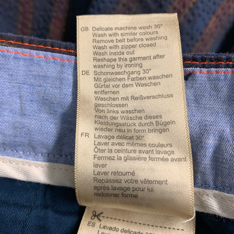 SCOTCH AND SODA Size 36 Navy Burgundy Stripe Cotton Blend Cuffed Casual Pants