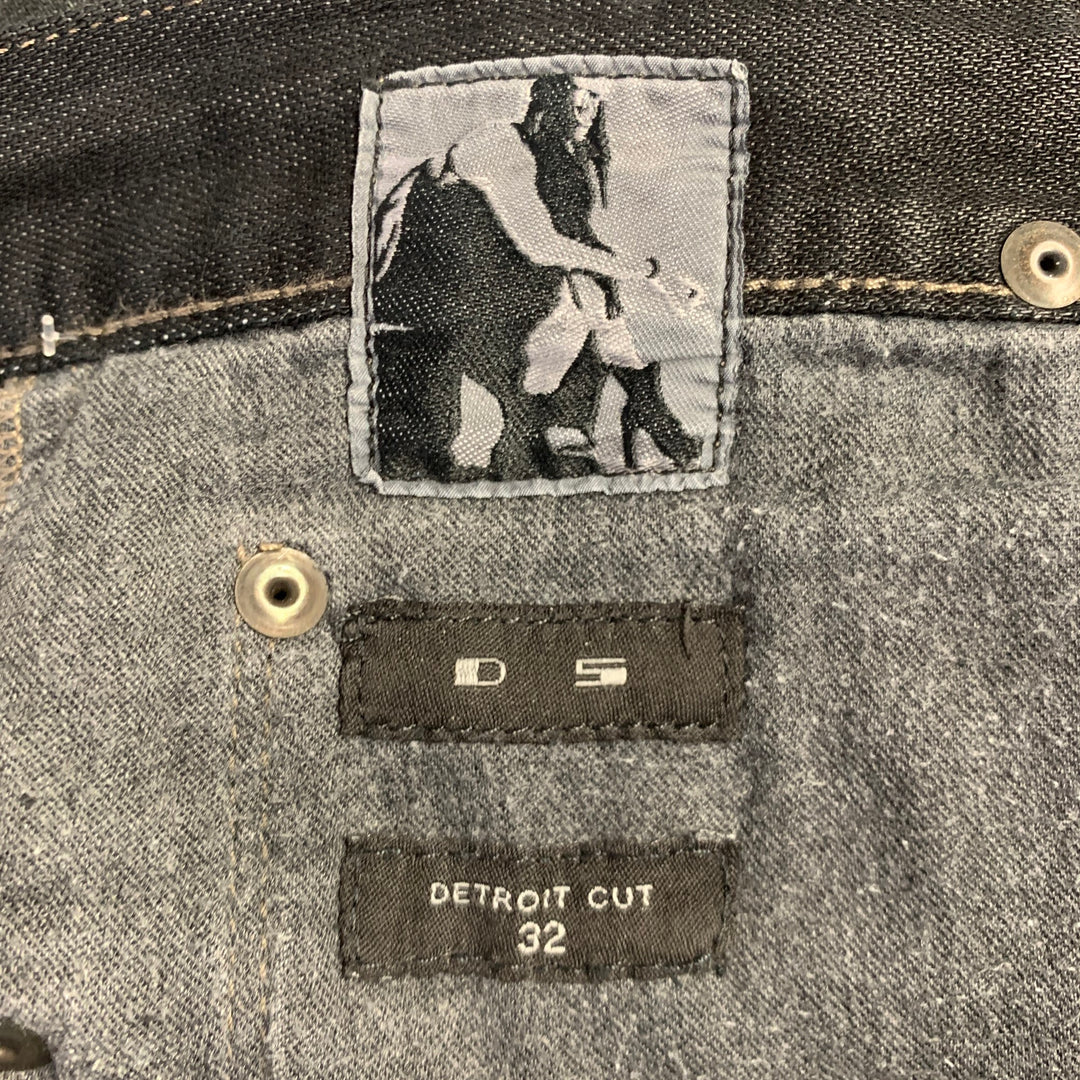 DRKSHDW Size 32 Detroit Cut Black Cotton Blend Button Fly Jeans