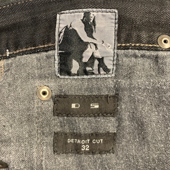 DRKSHDW Size 32 Detroit Cut Black Cotton Blend Button Fly Jeans