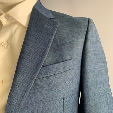 TED BAKER Size 44 Blue Purple Wool Suit