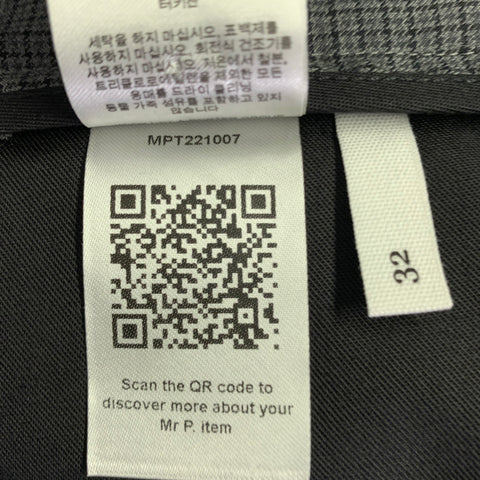 MR. PORTER Size 32 Grey Houndstooth Virgin Wool Blend Casual Pants