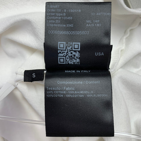 CALVIN KLEIN 205W39NYC Size S Electric Chair White Red Print Cotton One Pocket T-shirt