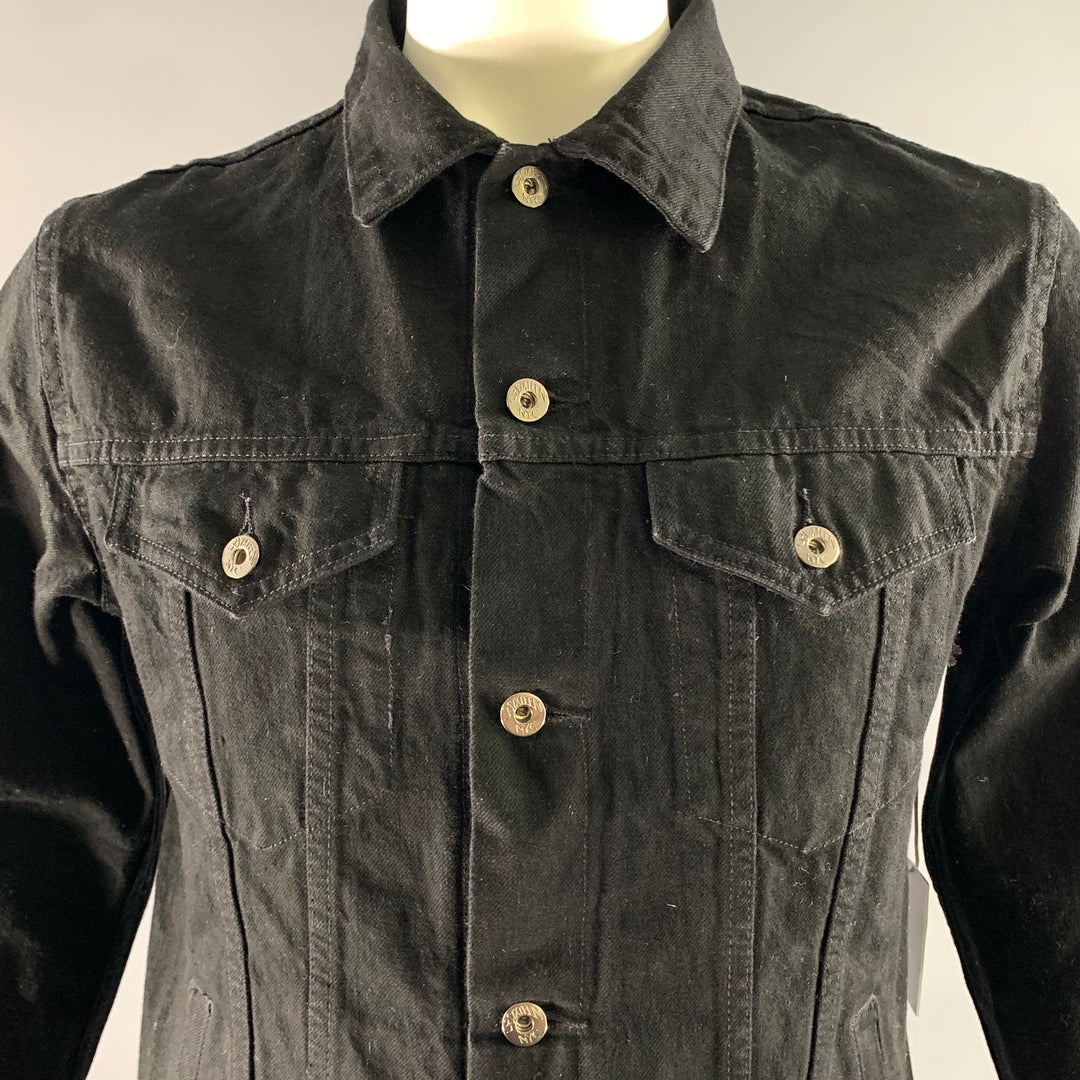3SIXTEEN Size L Black Solid Denim Selvedge Jacket
