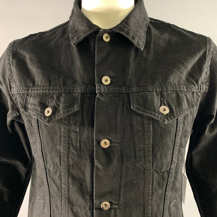 3SIXTEEN Size L Black Solid Denim Selvedge Jacket