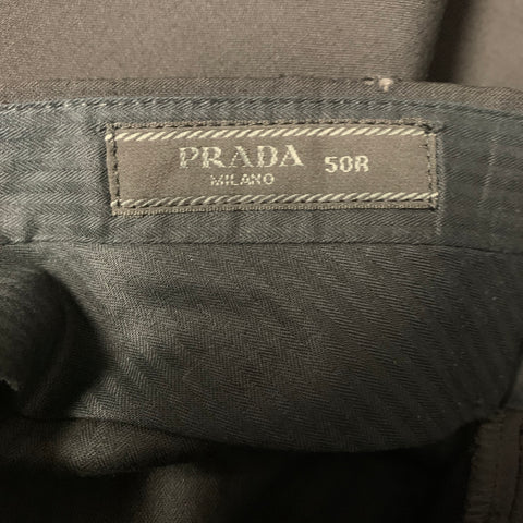 PRADA Chest Size 40 Black Wool Notch Lapel 35 31 Suit